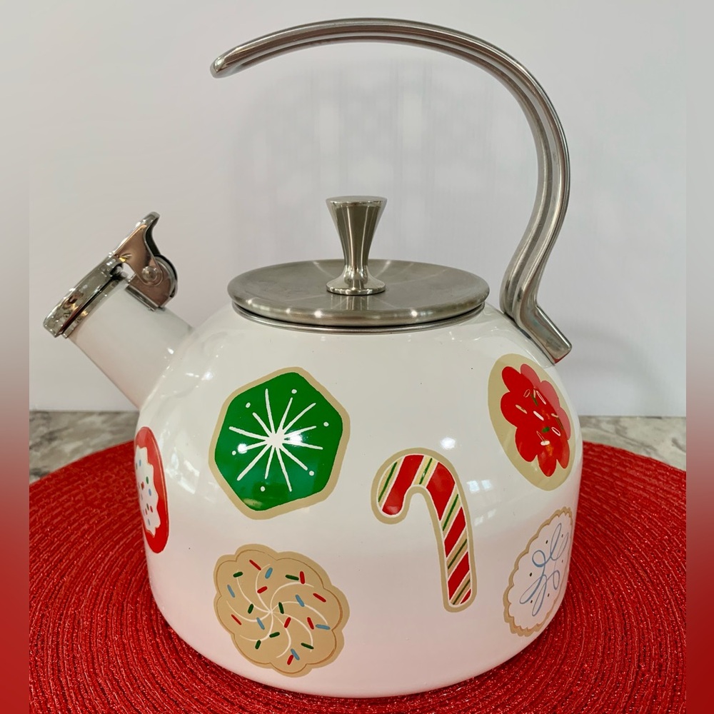 Kate Spade White Teapot with Festive Designs by Lenox